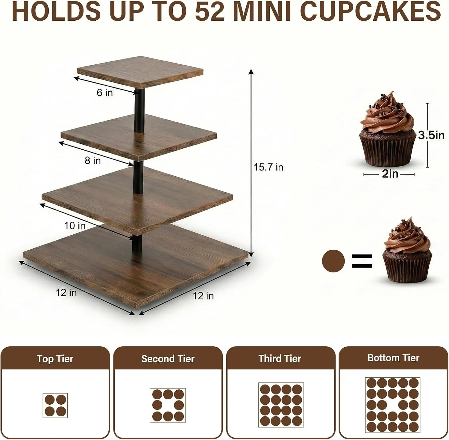 Wooden Dessert Stand 34